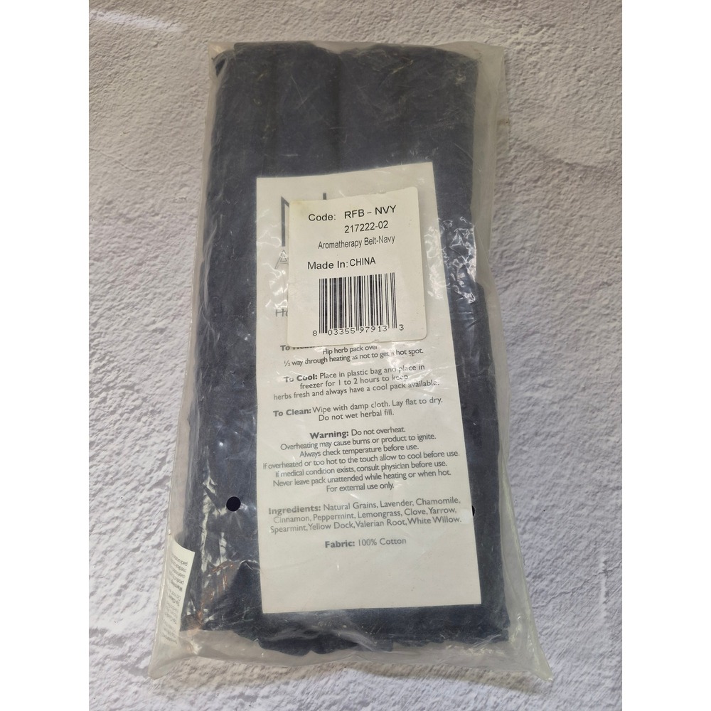 Nature's Approach Aromatherapy Back Relief Belt Navy Blue Hot Cold Therapy